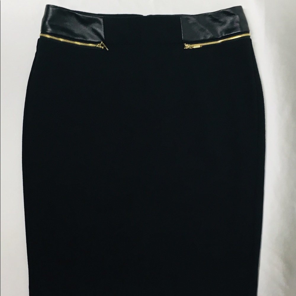 Jennifer Lopez Black Skirt with Gold Zippers *Chic